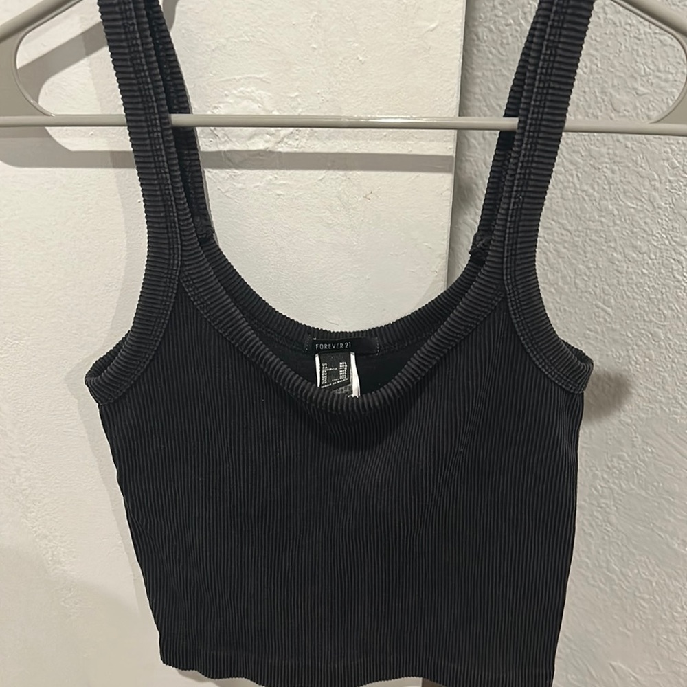 Black Forever21 Ribbed Tank